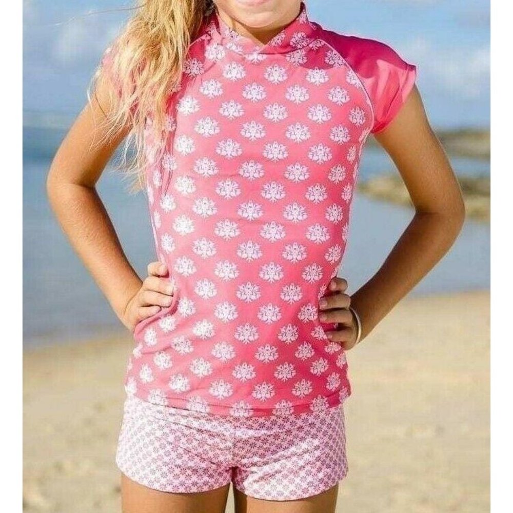 Girls Sun Shirt & Boyleg Set Damask-R-CG5410DP-16